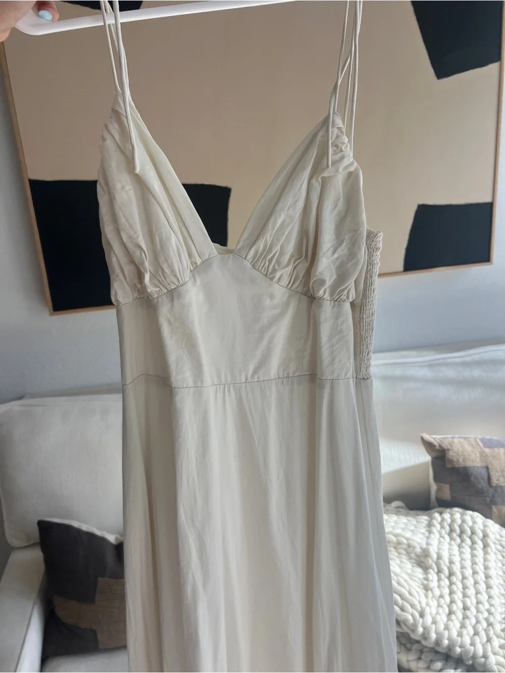 Abercrombie & Fitch Cream Maxi Dress with Spaghetti Straps - Picture 2 of 5
